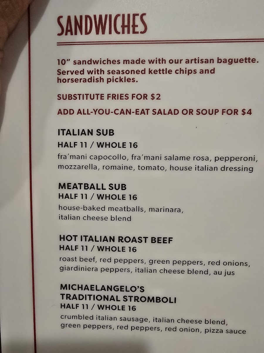 Menu Michaelangelo’S Italian Bistro-4