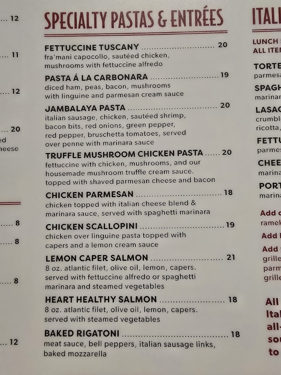 Menu Michaelangelo’S Italian Bistro-6